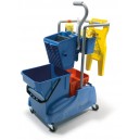 Chariot de lavage / ménage compact NUMATIC TM2815 - seaux 15l rouge + 28l bleu + presse universelle