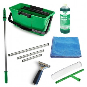 Kit nettoyage des vitres professionnel - 10 &eacute;l&eacute;ments