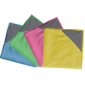 Lot De 8 Chiffons Microfibre 40x40 Cm - 4 Couleurs - Pour Cuisine, Voiture, Vitres - Ultra Absorbants Et Lavables